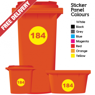 Wheelie Bin Sticker Numbers Round Style (Pack Of 12)